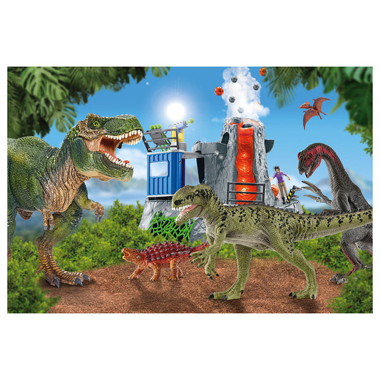 Puzzle Schmidt: Dinozauri din timpuri preistorice, 100 piese + Cadou: figurina dinozaur Saichania