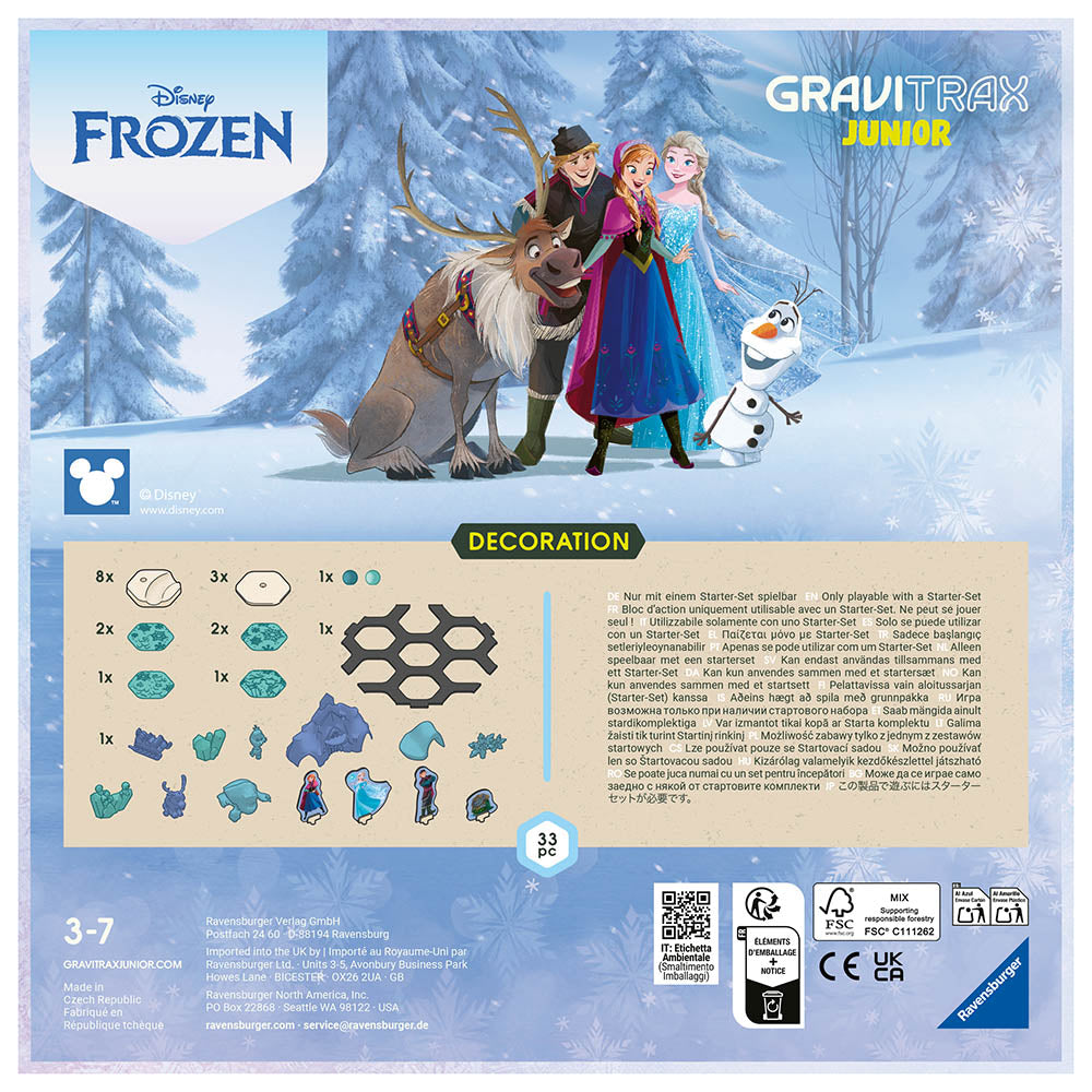 Joc de constructie Gravitrax Junior - Frozen - Set de accesorii, editia Disney - Regatul de Gheata