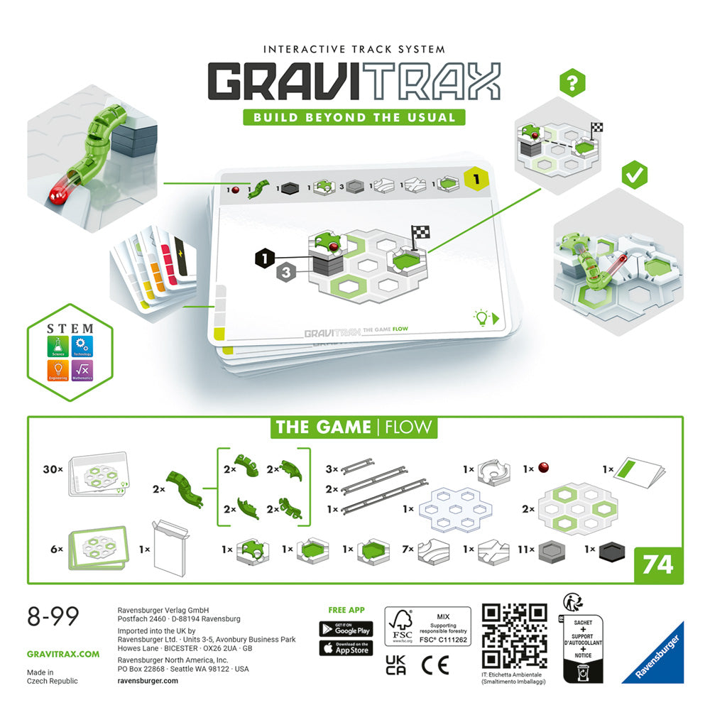 Imagine - Joc de constructie Gravitrax - The Game Flow, set de baza cu 38 piese si 30 de provocari incluse