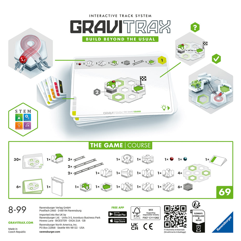 Imagine - Joc de constructie Gravitrax - The Game Course, set de baza cu 32 piese si 30 de provocari incluse
