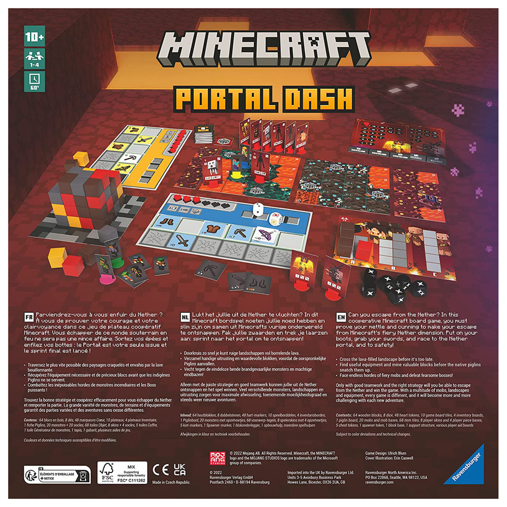 Imagine Minecraft Portal Dash, joc de societate Ravensburger