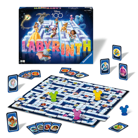 Imagine - Labyrinth 100 de ani de Disney Ravensburger, joc labirint pentru copii cu caractere Disney de la 7 ani, multilingv incl. RO