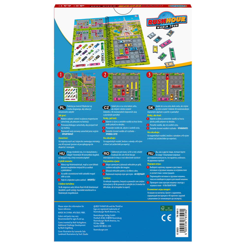 Imagine - Thinkfun - Rush Hour World Tour, joc de logica magnetic, lb.romana