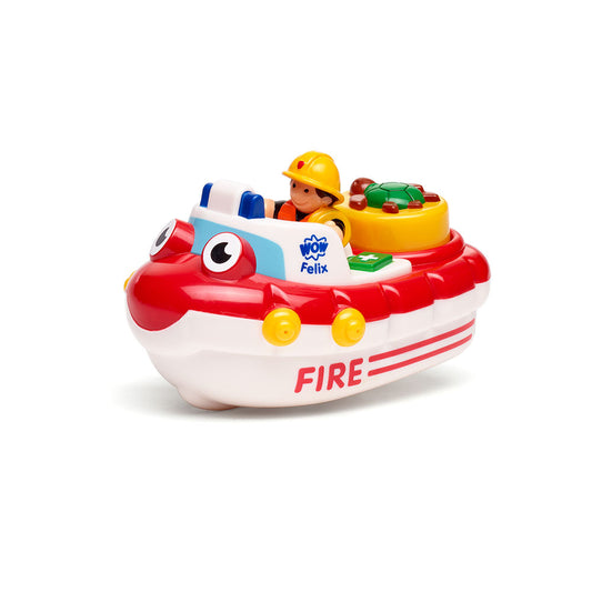 Jucarie de baie WOW Toys, Barca de pompieri, Fireboat Felix