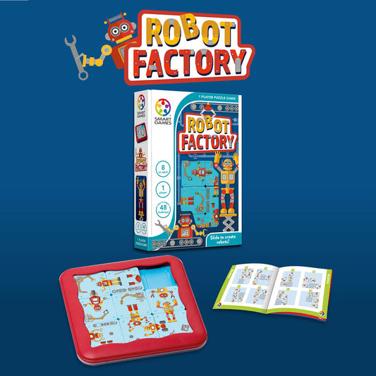 Smart Games - Robot Factory, joc de logica cu 48 de provocari, 8+ ani, editie internationala