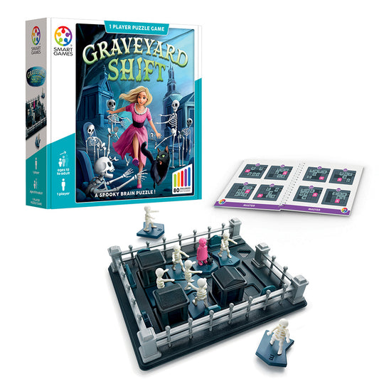 Smart Games - Graveyard Shift, joc de logica cu 80 de provocari, 10+ ani, editie internationala