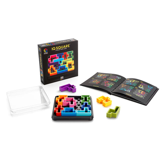 Smart Games - IQ Deluxe - Square, joc de logica cu 120 de provocari, 14+ ani, editie internationala