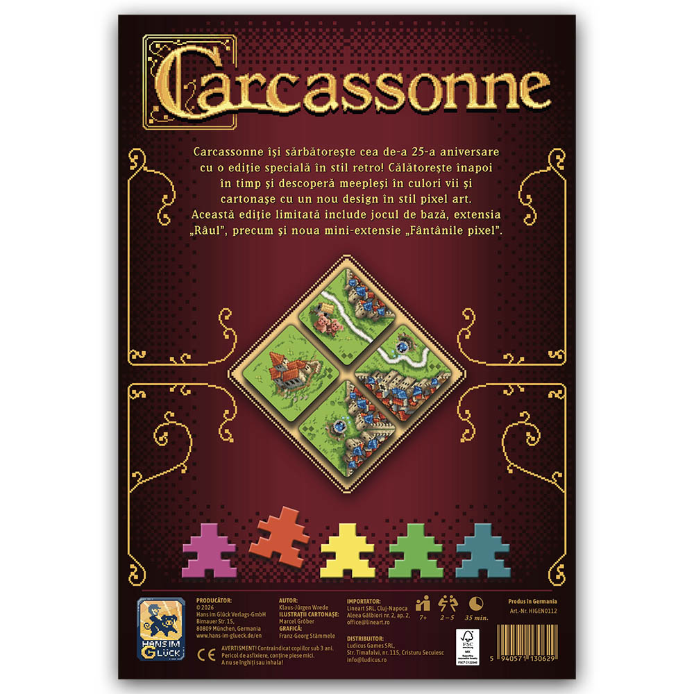 PRECOMANDA Joc Carcassonne: Editia Aniversara Pixel Art – 25 de ani, lb. romana