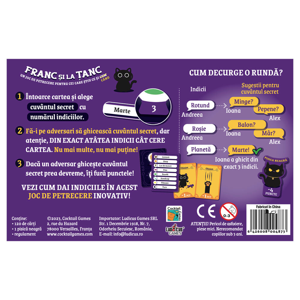 Franc si la tanc, joc de petrecere, lb.romana