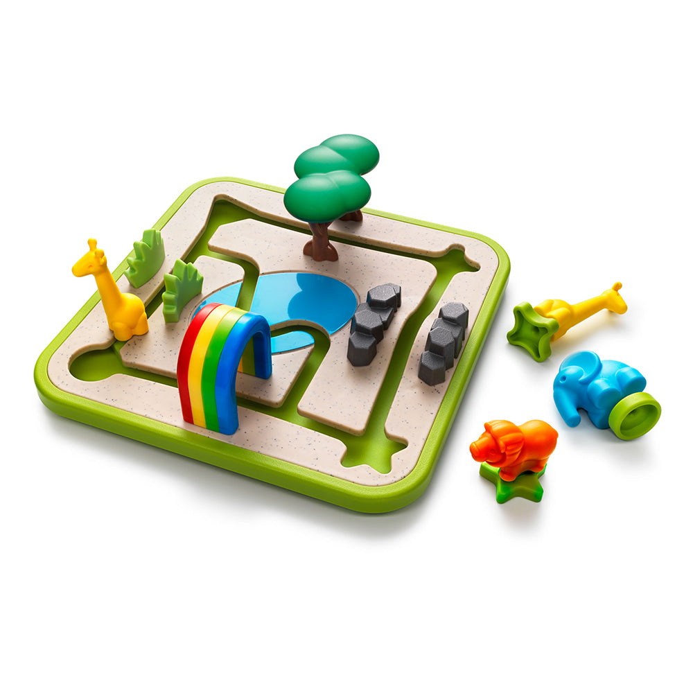 Smart Games - Safari Park Jr., joc de logica cu 60 de provocari, 3+ ani, editie lb. Romana