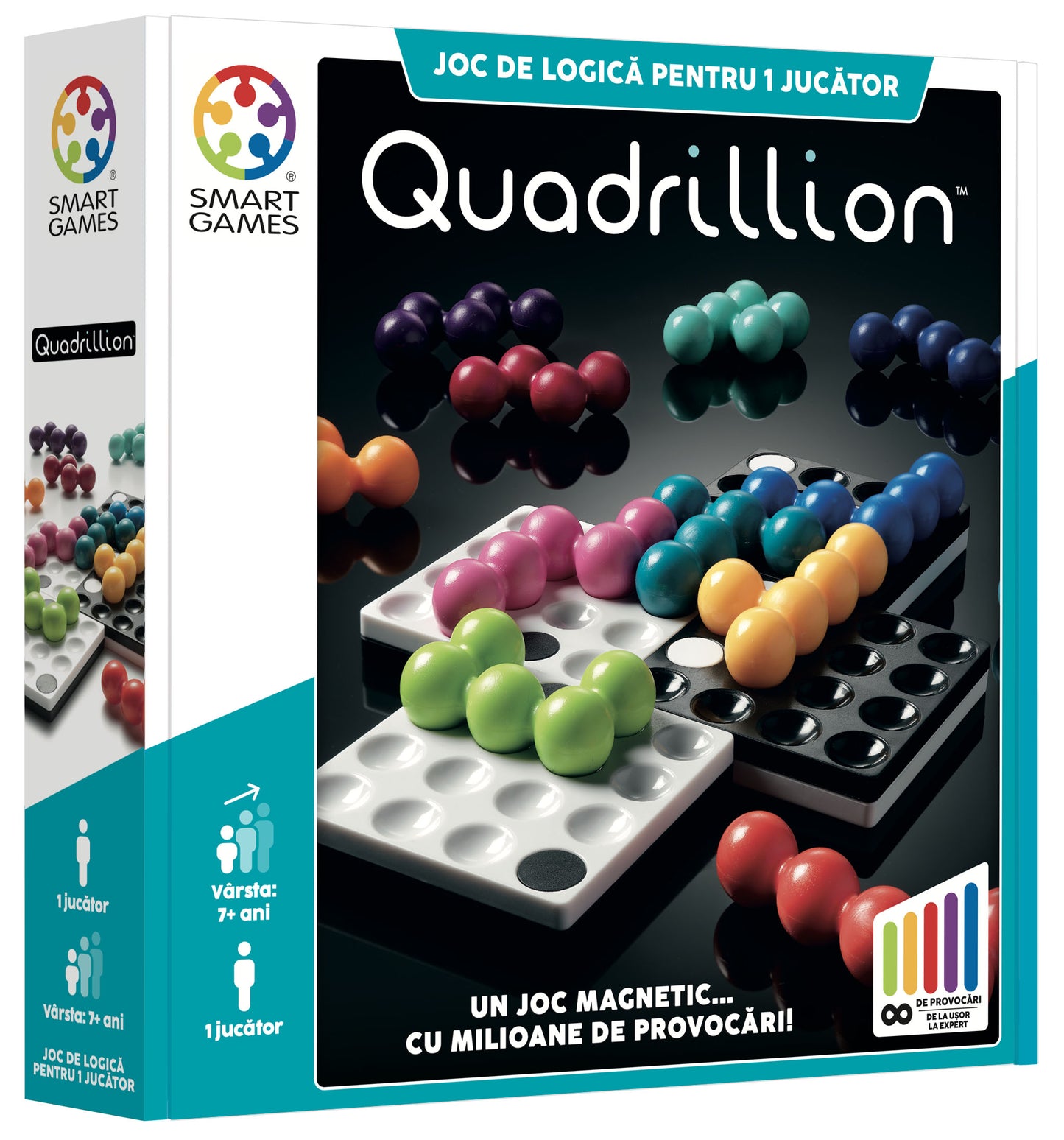 Smart Games - Quadrillion, joc de logica cu 60 de provocari, 7+ ani, editie lb. Romana