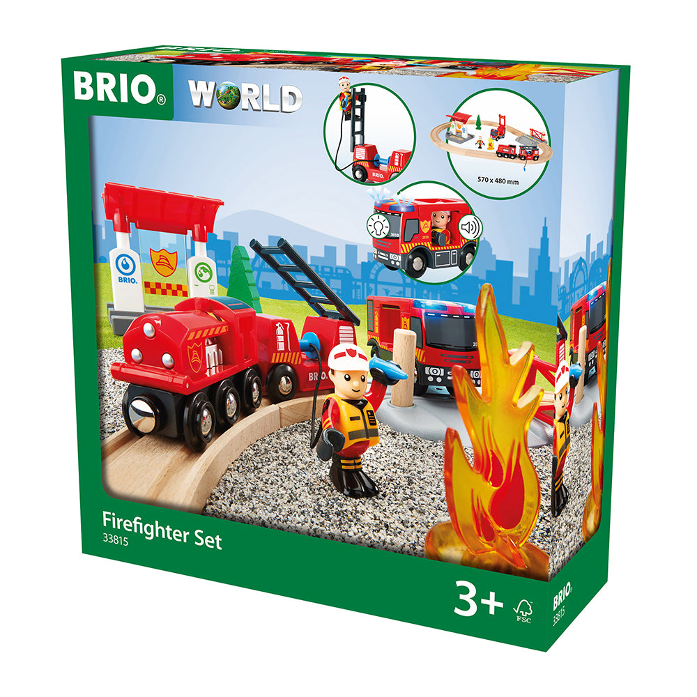Set trenulet pompieri BRIO, 3+ ani