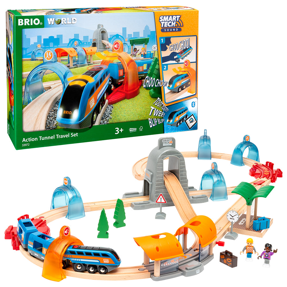 Set trenulet inteligent, electronic cu sine BRIO, 3+ ani