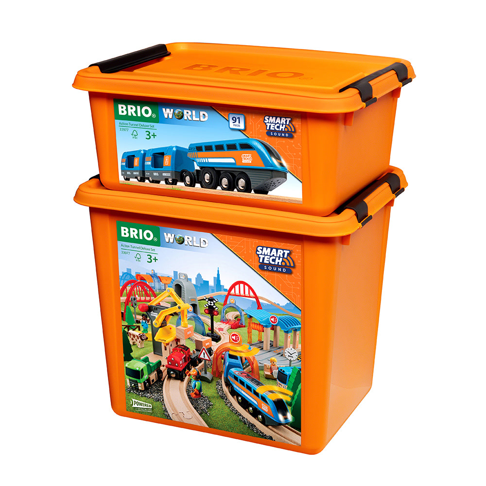 Set deluxe trenulet inteligent, cu lumini si sunete electronice BRIO, 3+ ani