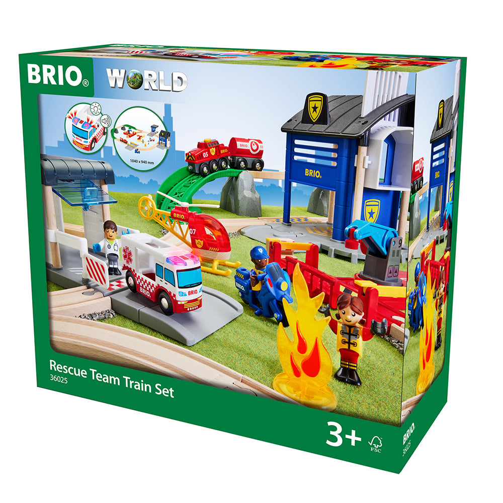 Set interactiv cu trenulet si masina de interventii speciale BRIO, 3+ ani