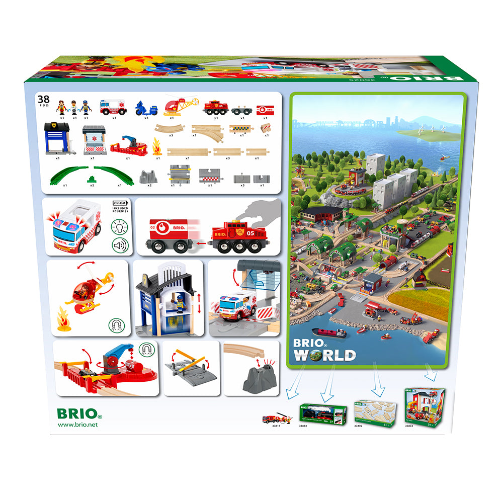 Set interactiv cu trenulet si masina de interventii speciale BRIO, 3+ ani