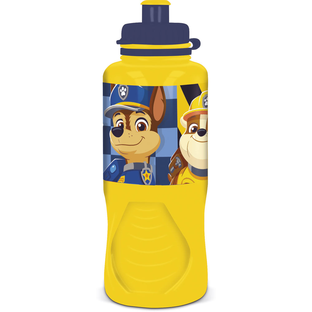 Sticla de apa pentru copii, din plastic, licenta Patrula Catelusilor, Boy Rescue Pups, 430 ml, design sport, ergonomic, galben - STOR