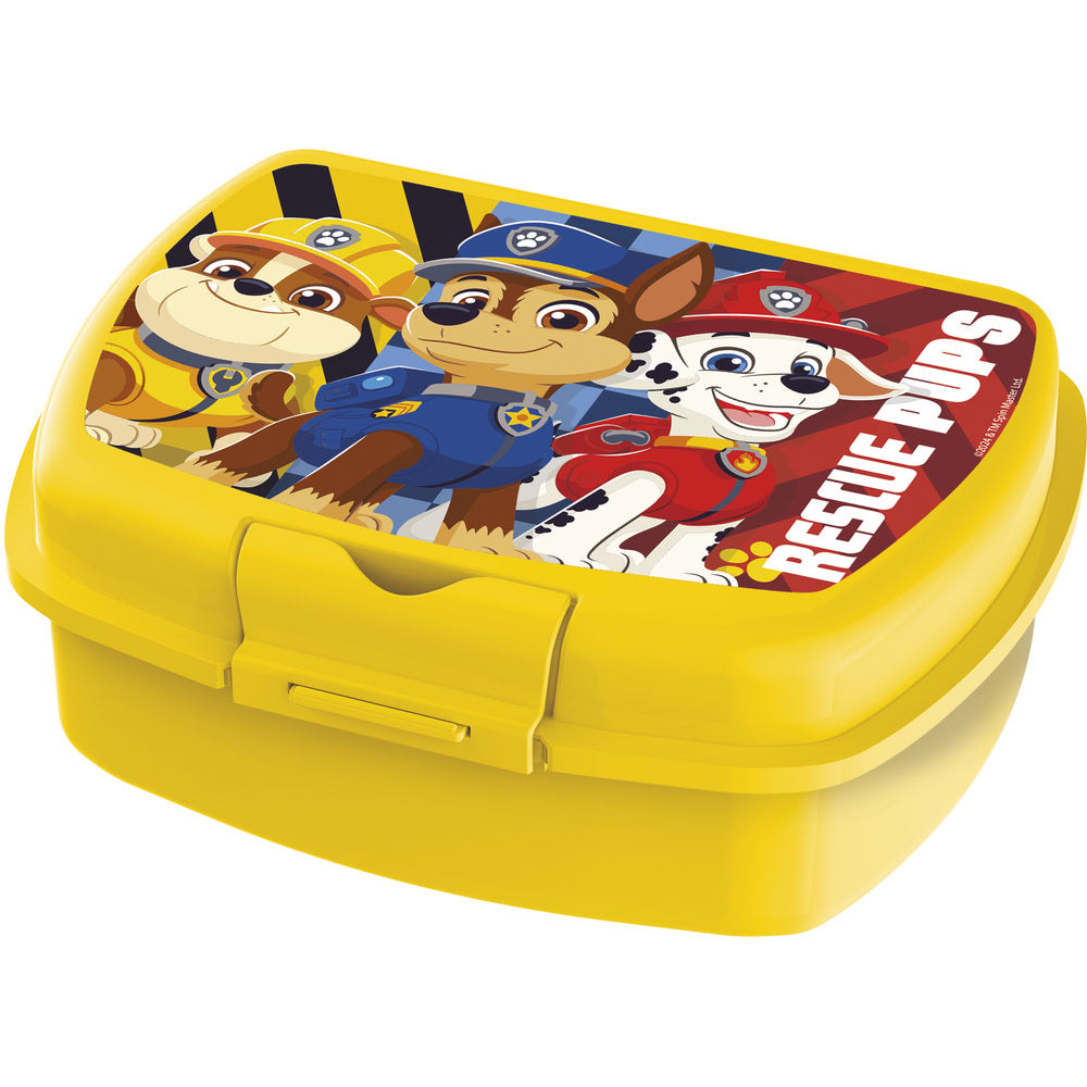 Cutie alimentara sandwich pentru copii, din plastic, licenta Patrula Catelusilor, Boy Rescue Pups, compacta, capac cu sistem de blocare, 18 x 14 x 7 cm, galben - STOR