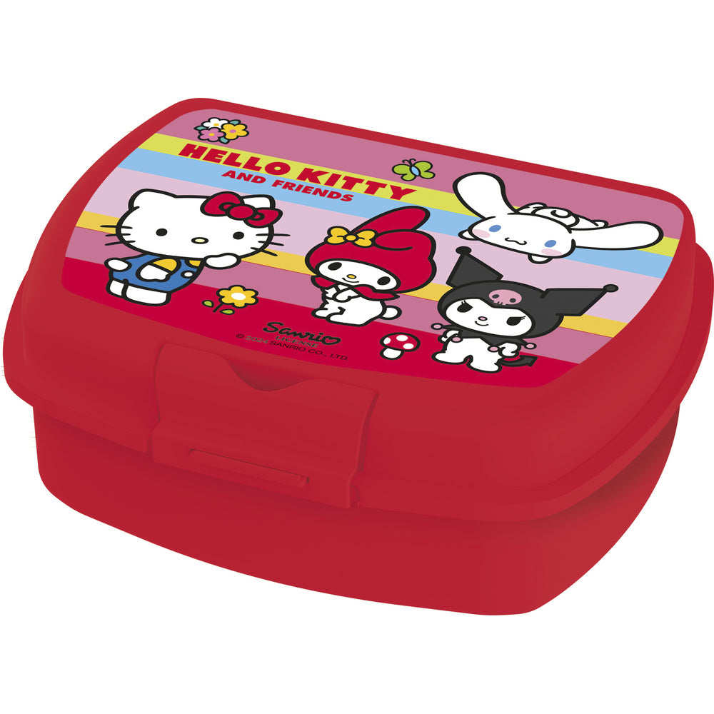 Cutie alimentara sandwich pentru copii, din plastic, licenta Hello Kitty, compacta, capac cu sistem de blocare, 18 x 14 x 7 cm, rosu - STOR