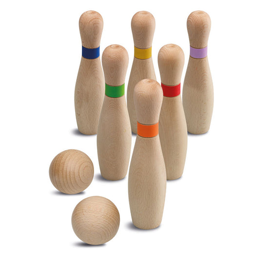 Imagine Joc din lemn bowling cu 6 popice, 2 bile, si un sac de transportat, Cayro