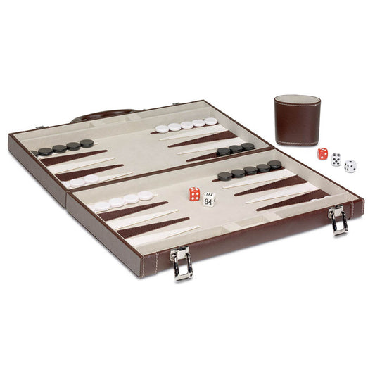 Imagine Joc Table/Backgammon premium in geanta de piele, Cayro
