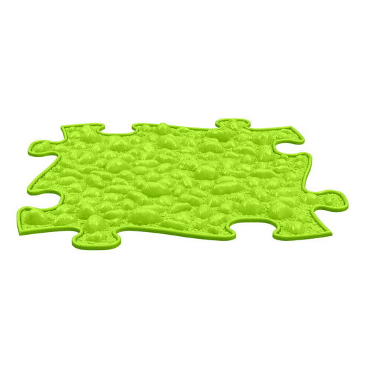 Covoras ortopedic senzorial Muffik Pebbles Firm, textura tare cu efect de pietricele pentru masaj plantar si stimulare tactila, verde deschis, 29.79 x 29.79 cm, 1+ ani