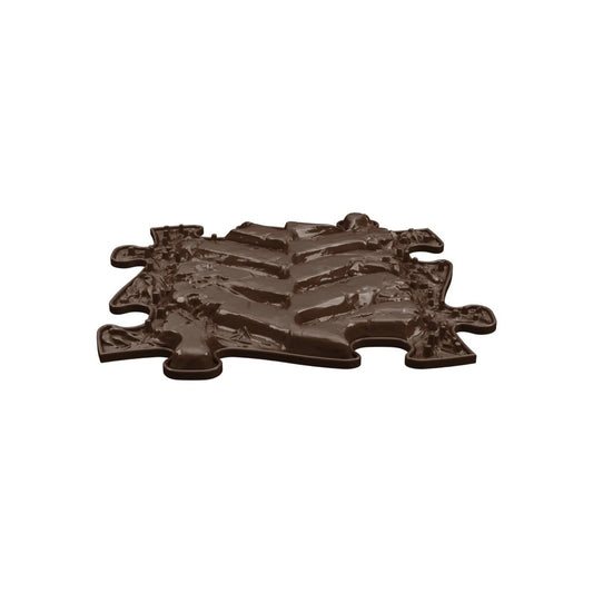 Covoras ortopedic senzorial Muffik Tractor Path Firm, textura tare pentru masaj plantar si stimulare tactila, maro, 29.79 x 29.79 cm, 1+ ani