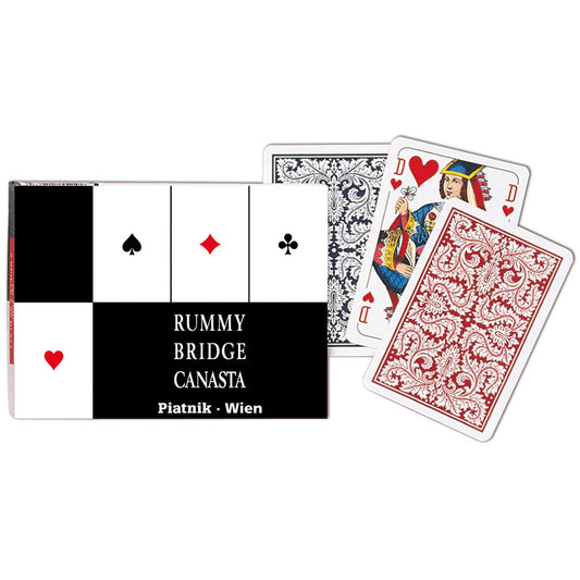 Imagine Set carti de joc Rummy, Bridge, Canasta, 2 pachete - Piatnik