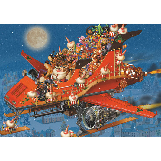 Puzzle Piatnik, Christmas Airship - François Ruyer, 1000 piese