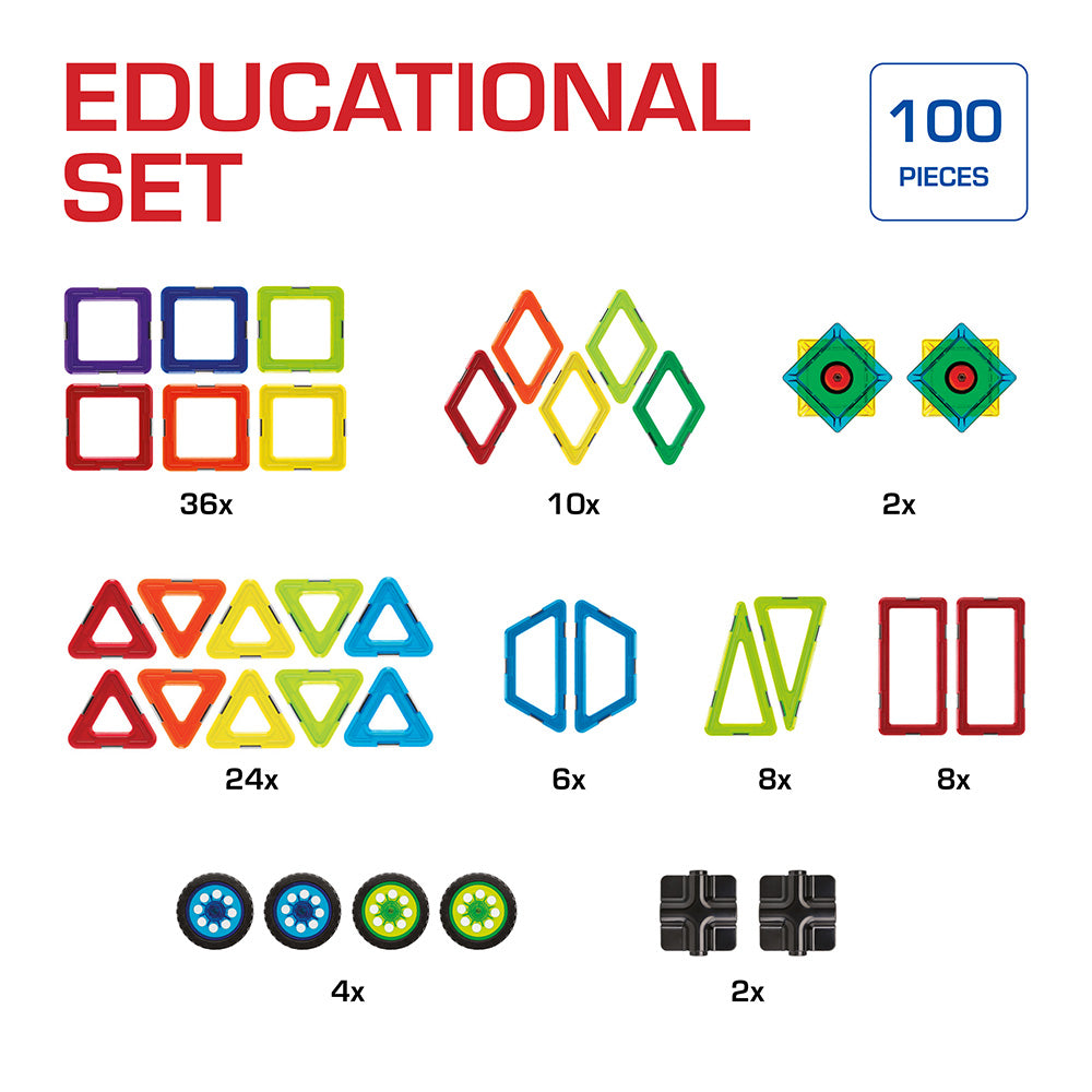 Joc magnetic Geo Smart, Educational Set, Setul educational, 100 piese