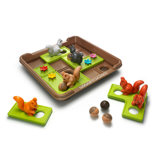 Smart Games - Squirrels Go Nuts! XXL, joc de logica cu 100 de provocari, 6+ ani, editie internationala