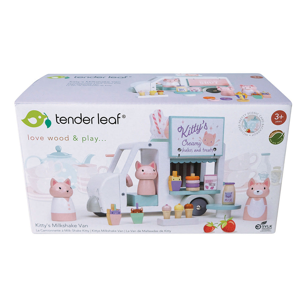 Furgoneta cu milkshake-uri a lui Kitty, din lemn premium - Kitty's Milkshake Van - TL8377
