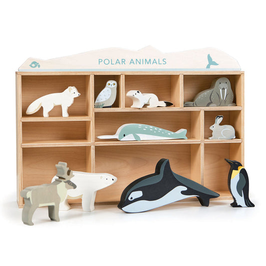 Imagine Animalutele polare pe raft, din lemn premium - Polar animals - 11 piese - TL8484