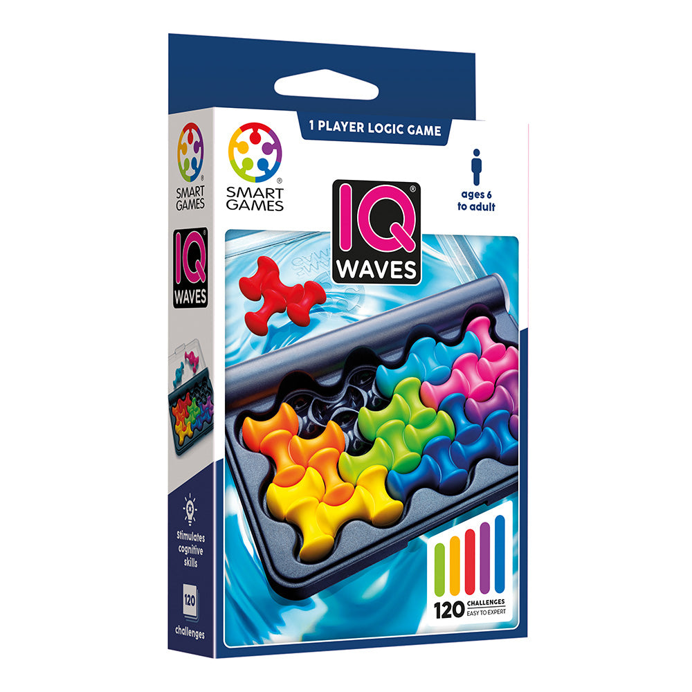 Smart Games - IQ Waves, joc de logica cu 120 de provocari, 6+ ani, editie internationala