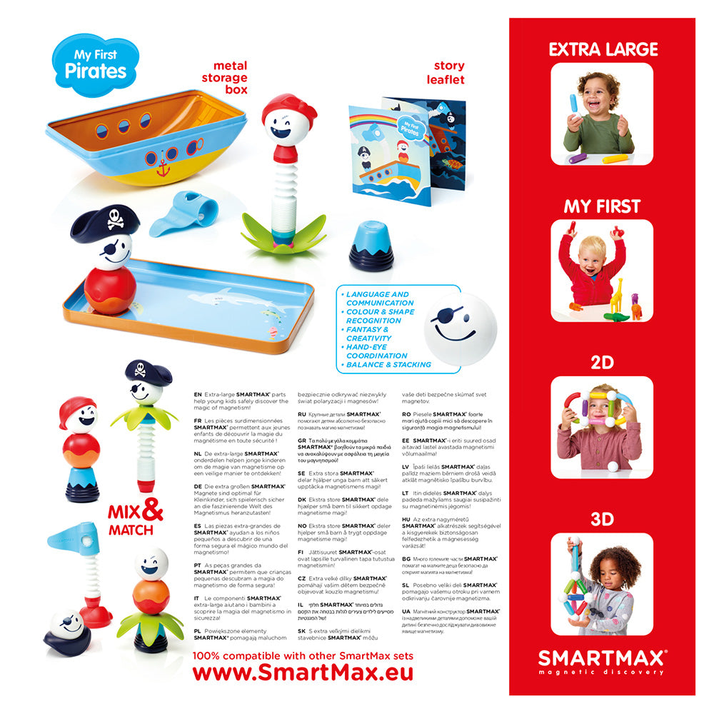 Joc magnetic Smart Max, My First Pirates, Primii mei Pirati, 10 piese