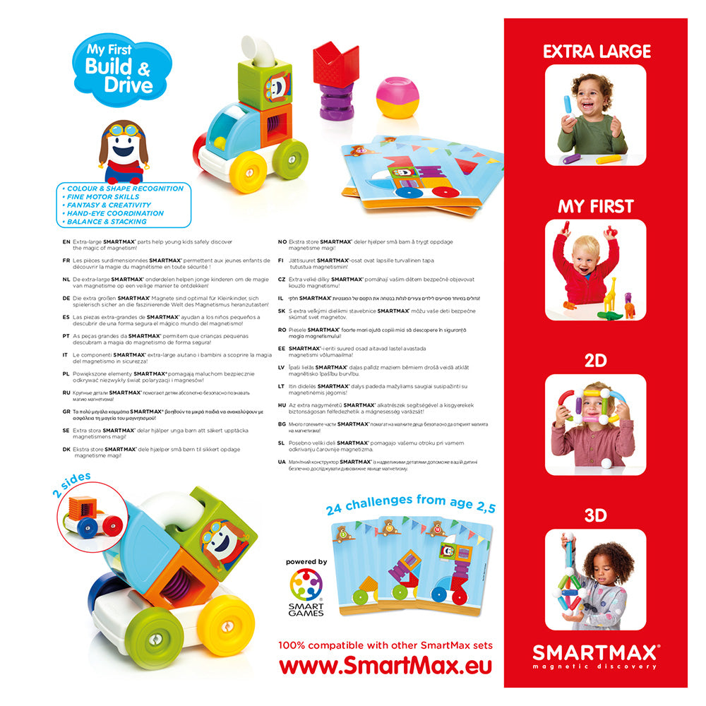 Joc magnetic Smart Max, My First Build & Drive, Primul meu proiect, 8 piese