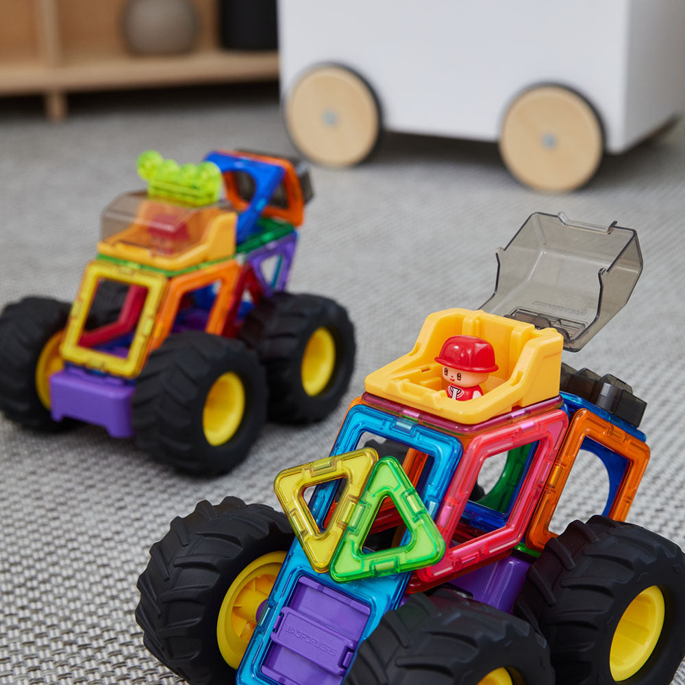 Joc magnetic de constructie Magformers Giant Wheels - Monster Truck, 23 piese
