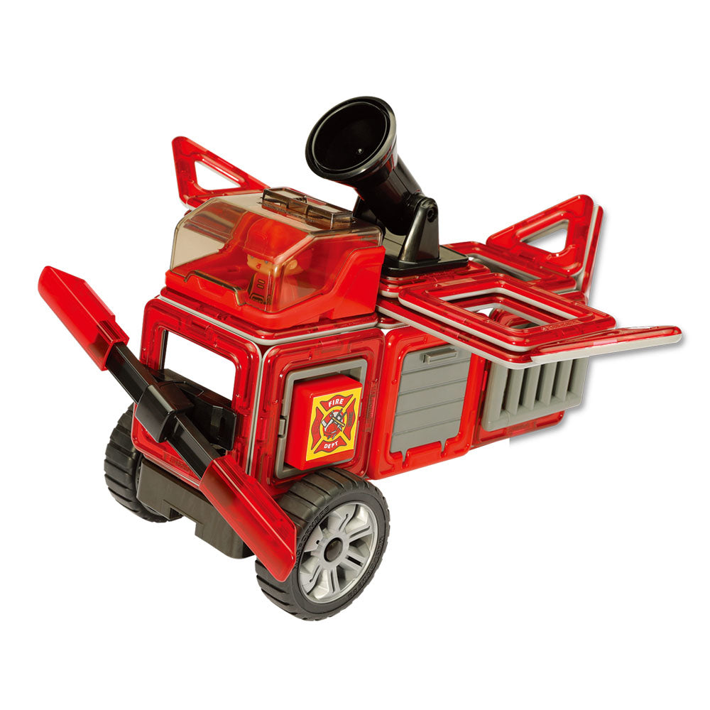 Joc magnetic de construcție Magformers Amazing Rescue Set - Statia de Pompieri, 50 piese