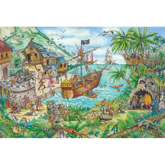Imagine Puzzle Schmidt: Insula piratilor, 100 piese + Cadou: steag pirat