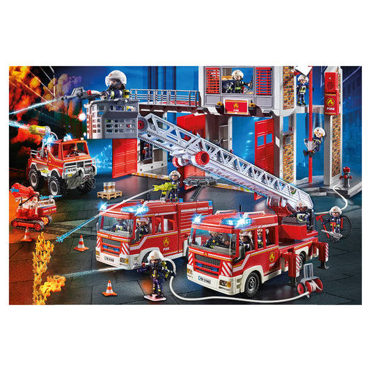 Imagine Puzzle Schmidt: playmobil - Pompieri, 40 piese + Cadou: figurina playmobil