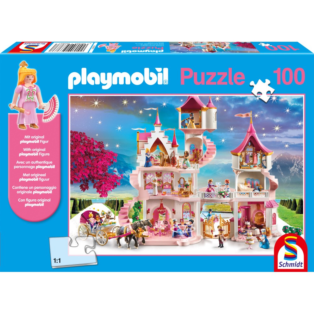 Imagine Puzzle Schmidt: playmobil - Castelul printesei, 100 piese + Cadou: figurina playmobil