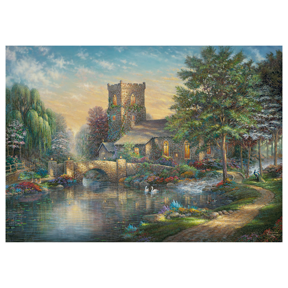 Imagine Puzzle Schmidt: Thomas Kinkade - Capela din lemn de salcie, 1000 piese