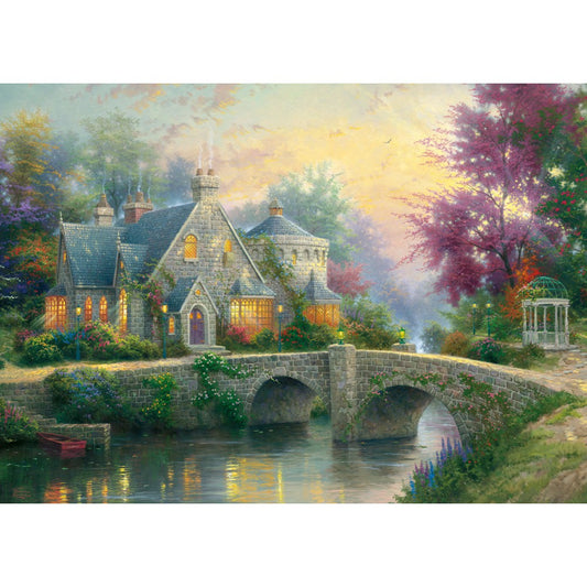 Imagine Puzzle Schmidt: Thomas Kinkade - Conac luminat cu lampi, 3000 piese