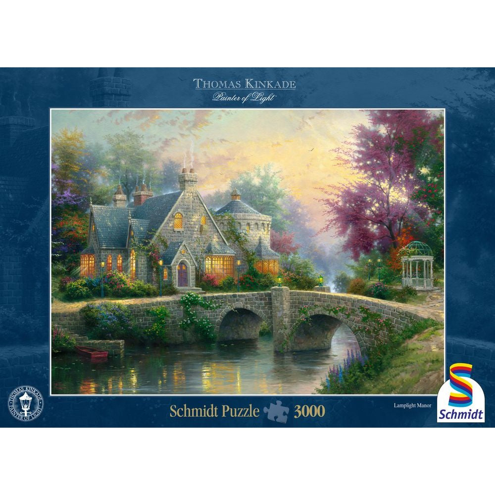 Imagine Puzzle Schmidt: Thomas Kinkade - Conac luminat cu lampi, 3000 piese