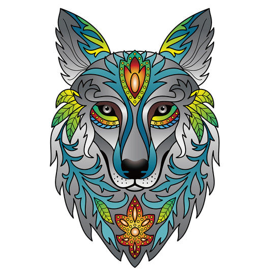 Imagine Puzzle din lemn multicolorat - Lup, 180 piese