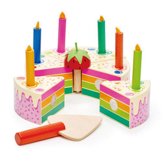 Imagine Tort pentru aniversari Curcubeu - Rainbow Birthday Cake - 14 piese - TL8282