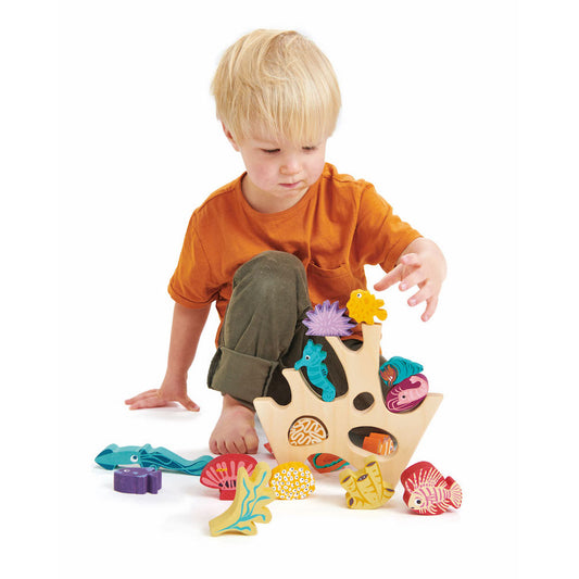 Imagine Așezarea cu corali- Stacking Coral Reef - 18 piese - Tender Leaf Toys