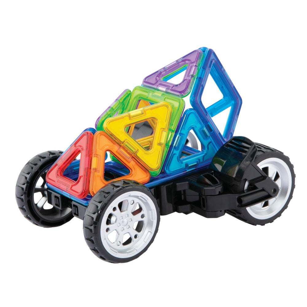 Joc magnetic de constructie Magformers Amazing Transform Wheels Set - Vehicule, 17 piese