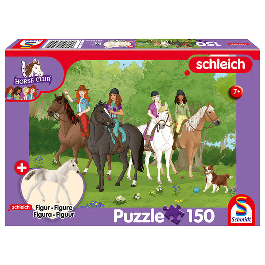 Puzzle Schmidt: Excursie la tara, 150 piese + Cadou: figurina cal