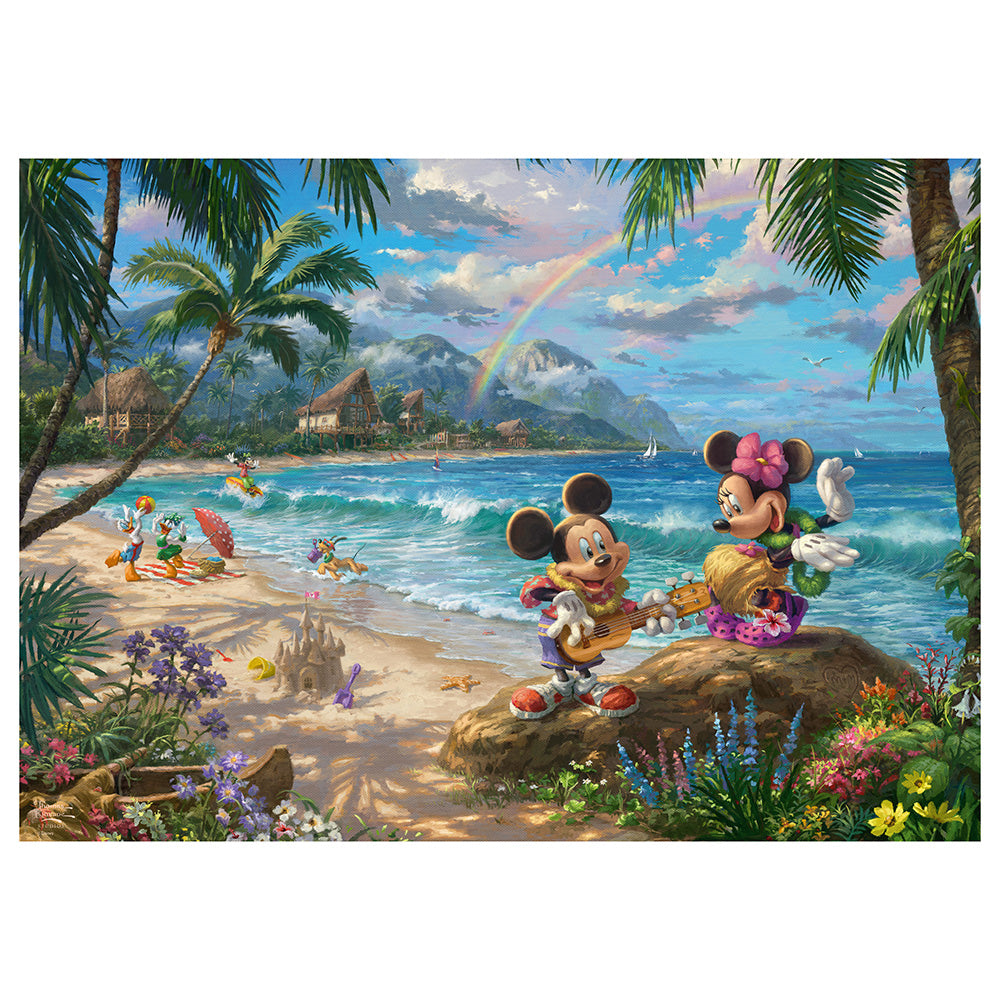 Puzzle Schmidt: Thomas Kinkade - Disney - Mickey si Minnie in Hawaii, 1000 piese